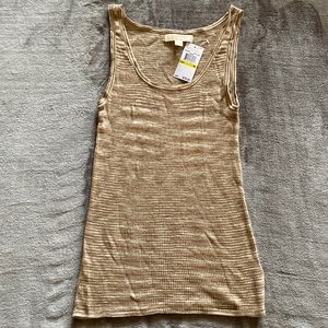 NWT Michael Kors Tan and white tank top